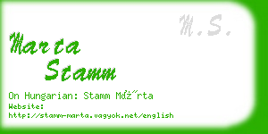 marta stamm business card